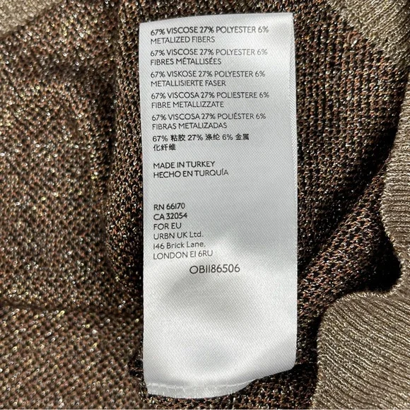 ANTHROPOLOGIE metallic leopard print 3/4 sleeve sweater top, size XS - Picture 14 of 16